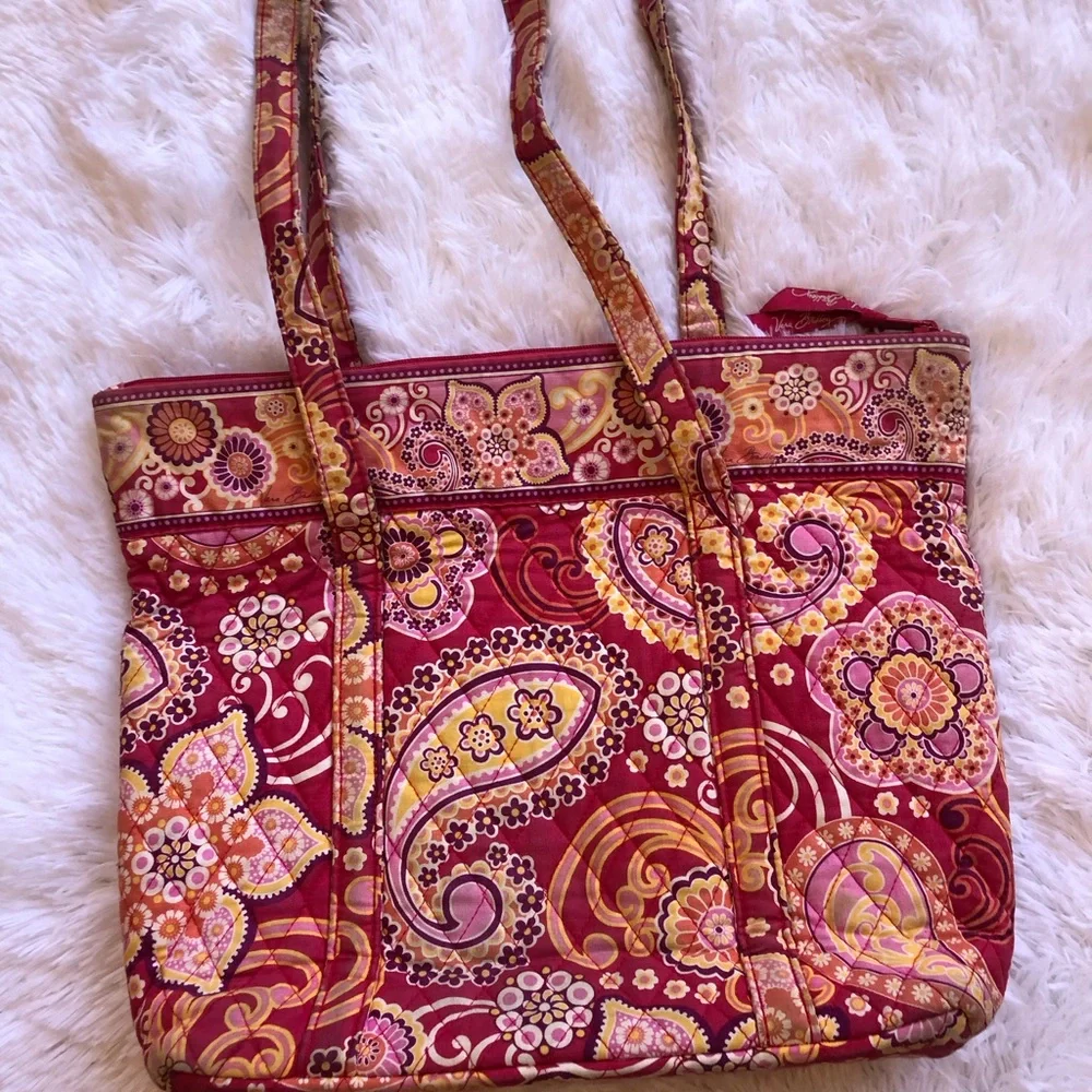 Vera Bradley Raspberry Fizz Quilted Tote Bag - Picture 8 of 13